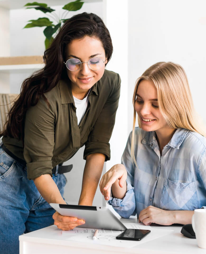 Womens at office working together